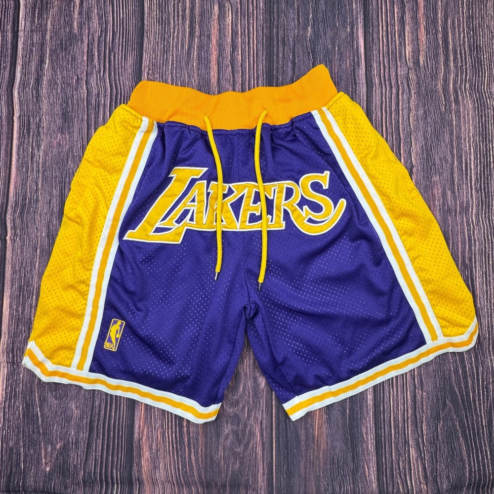 Just Don Lakers Shorts Small Mesh Basketball Streetwear Los Angeles Purple Gold